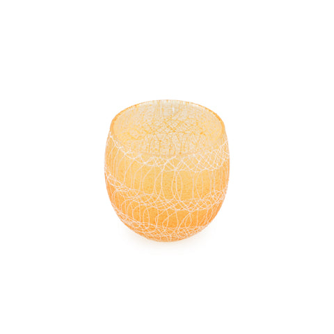 Orange / White Drizzle Vintage Glassware