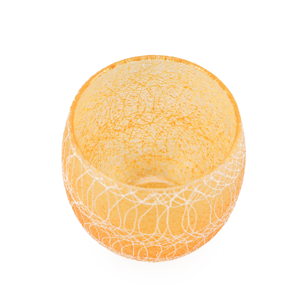 Orange / White Drizzle Vintage Glassware