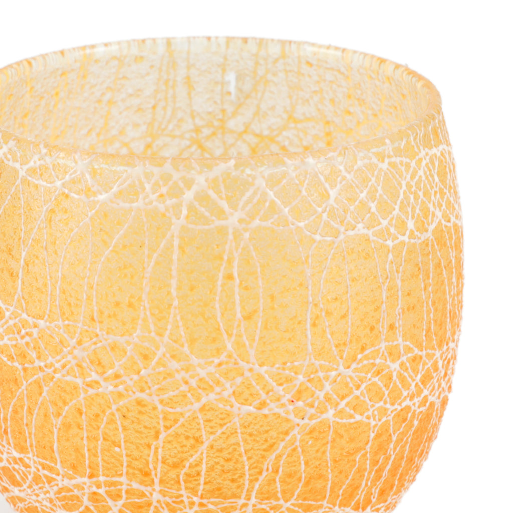 Orange / White Drizzle Vintage Glassware