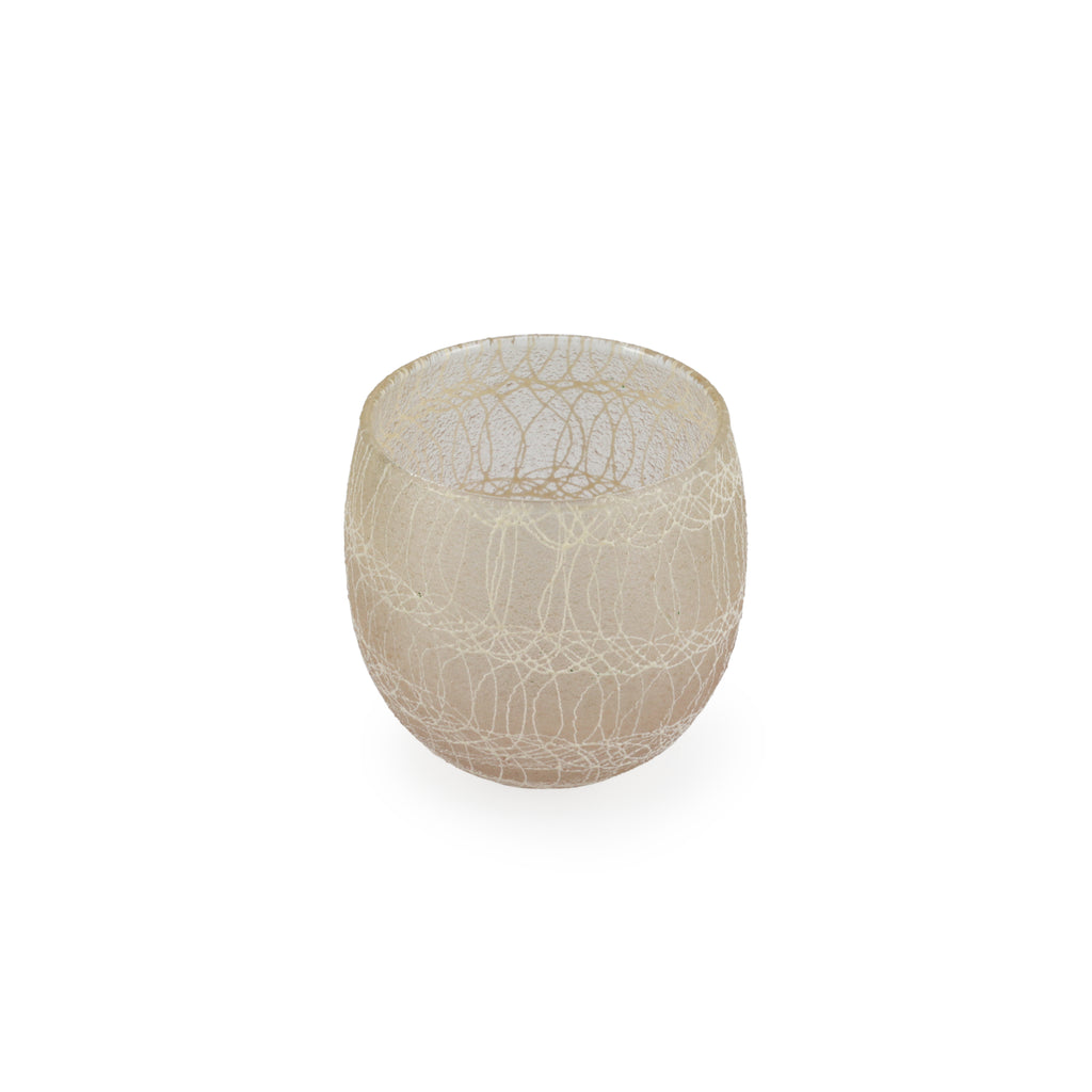 Taupe / White Drizzle Vintage Glassware