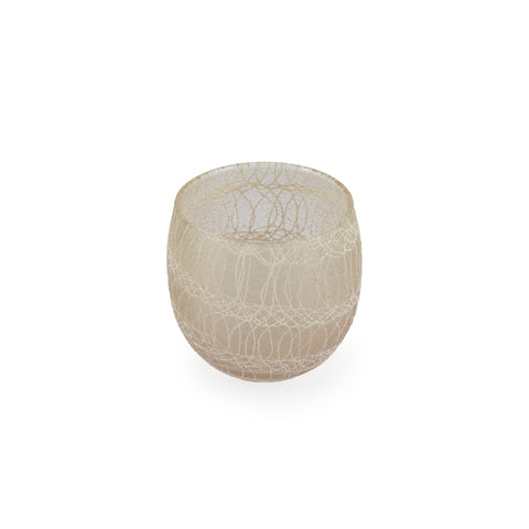 Taupe / White Drizzle Vintage Glassware