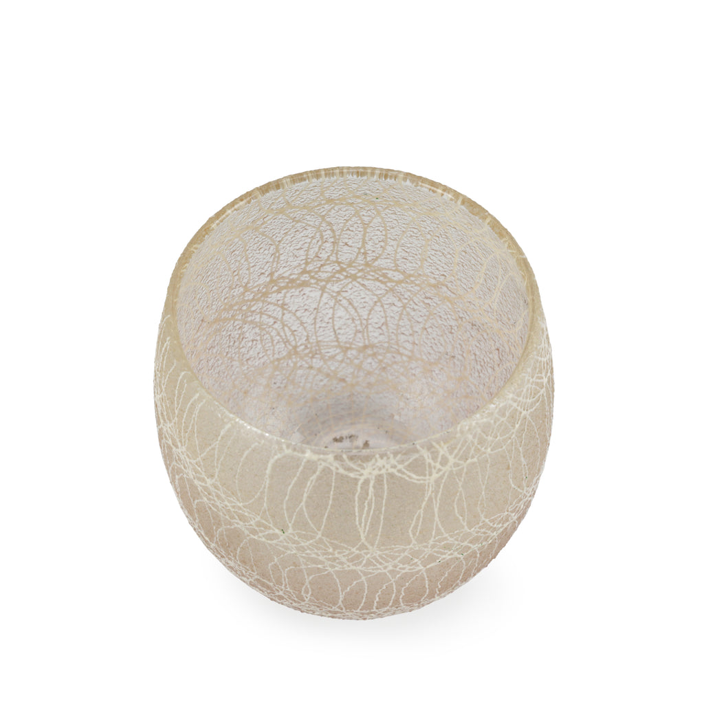 Taupe / White Drizzle Vintage Glassware