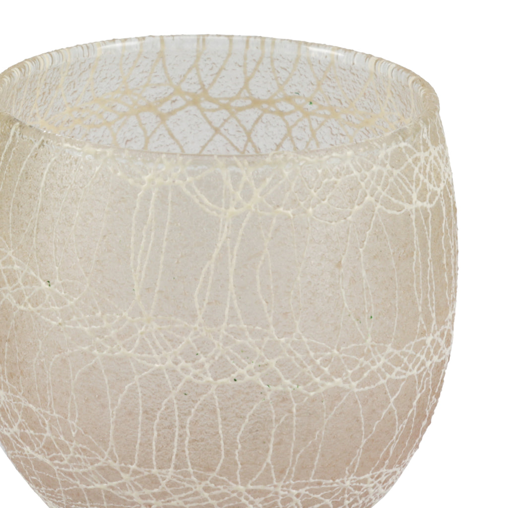 Taupe / White Drizzle Vintage Glassware