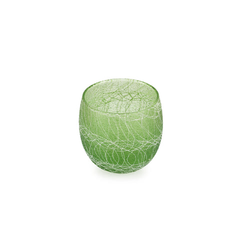 Green / White Drizzle Vintage Glassware