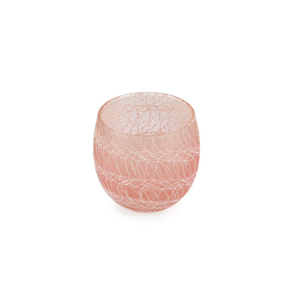 Light Pink / White Drizzle Vintage Glassware