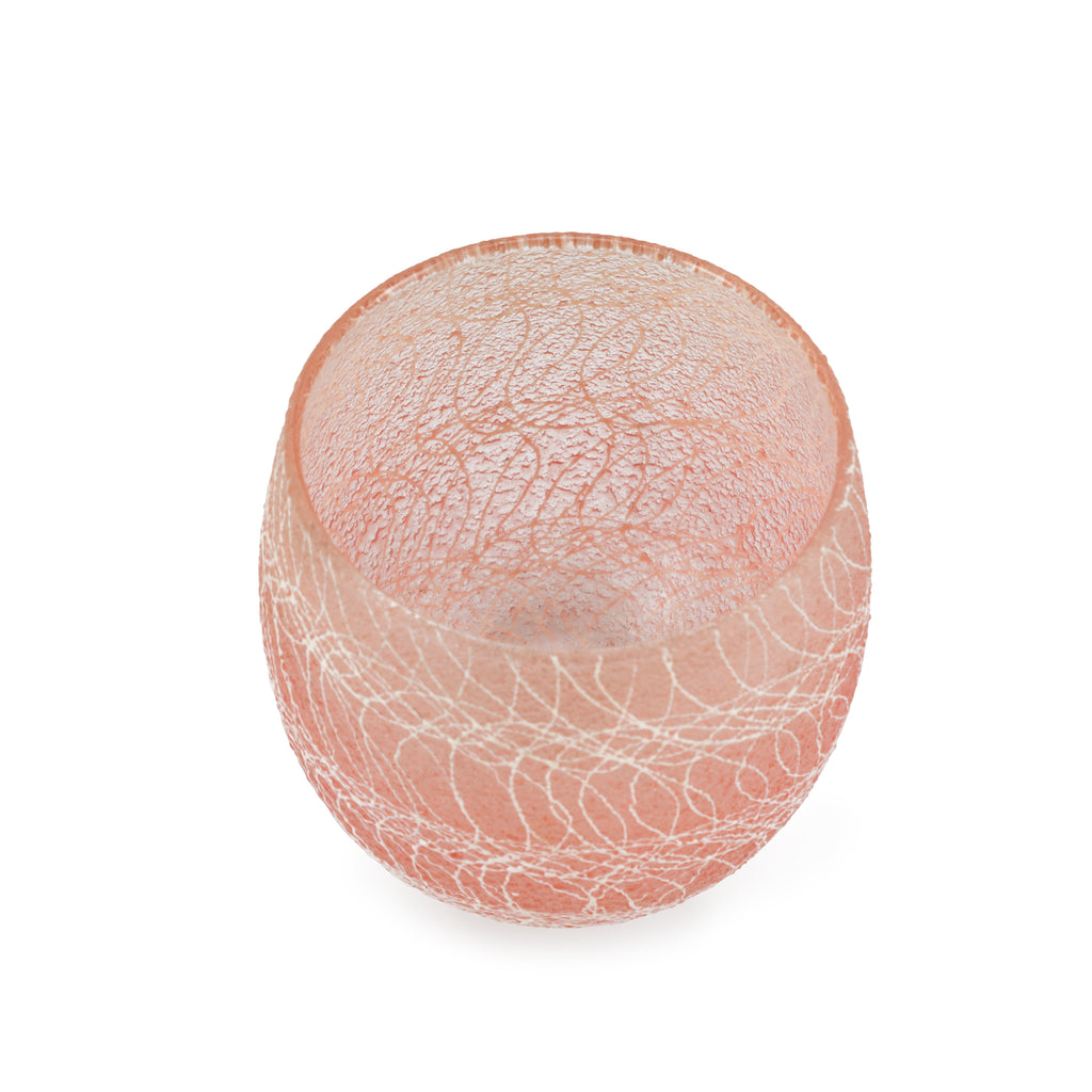 Light Pink / White Drizzle Vintage Glassware