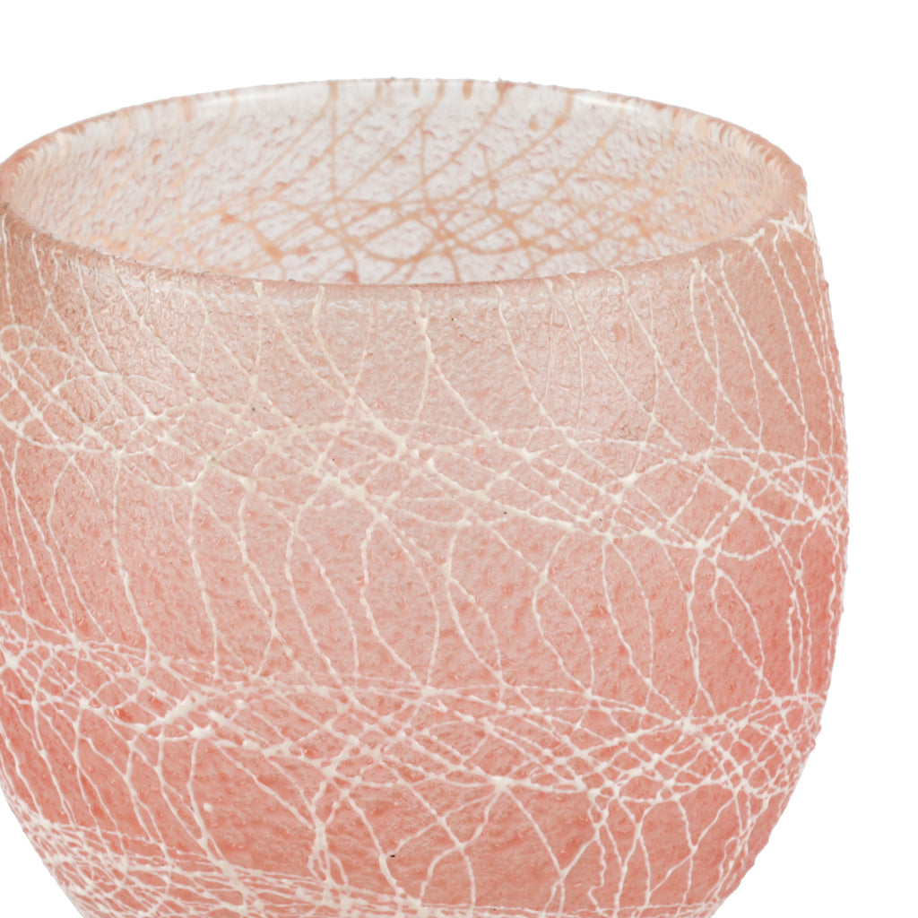 Light Pink / White Drizzle Vintage Glassware