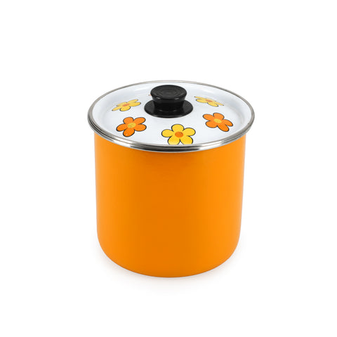 Floral / Orange / White Short Cooking Pot