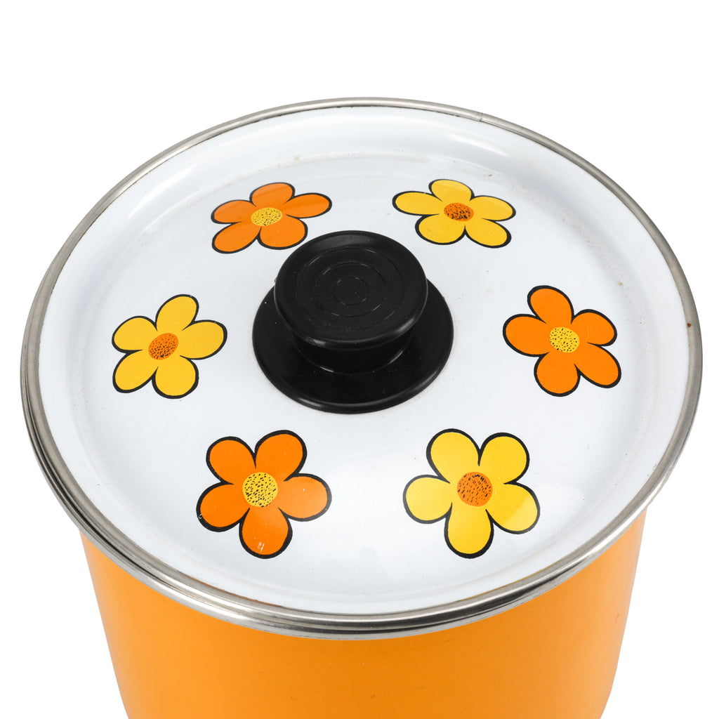 Floral / Orange / White Short Cooking Pot