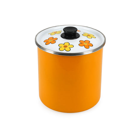 Floral / Orange / White Medium Cooking Pot