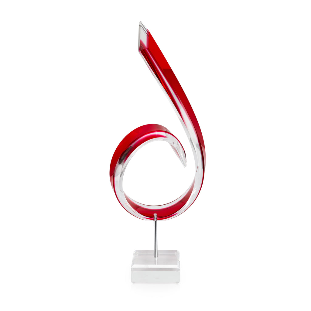 Ruby Red Acrylic Table Sculpture (A+D)