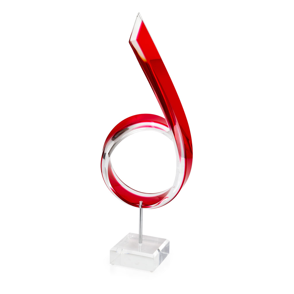 Ruby Red Acrylic Table Sculpture (A+D)