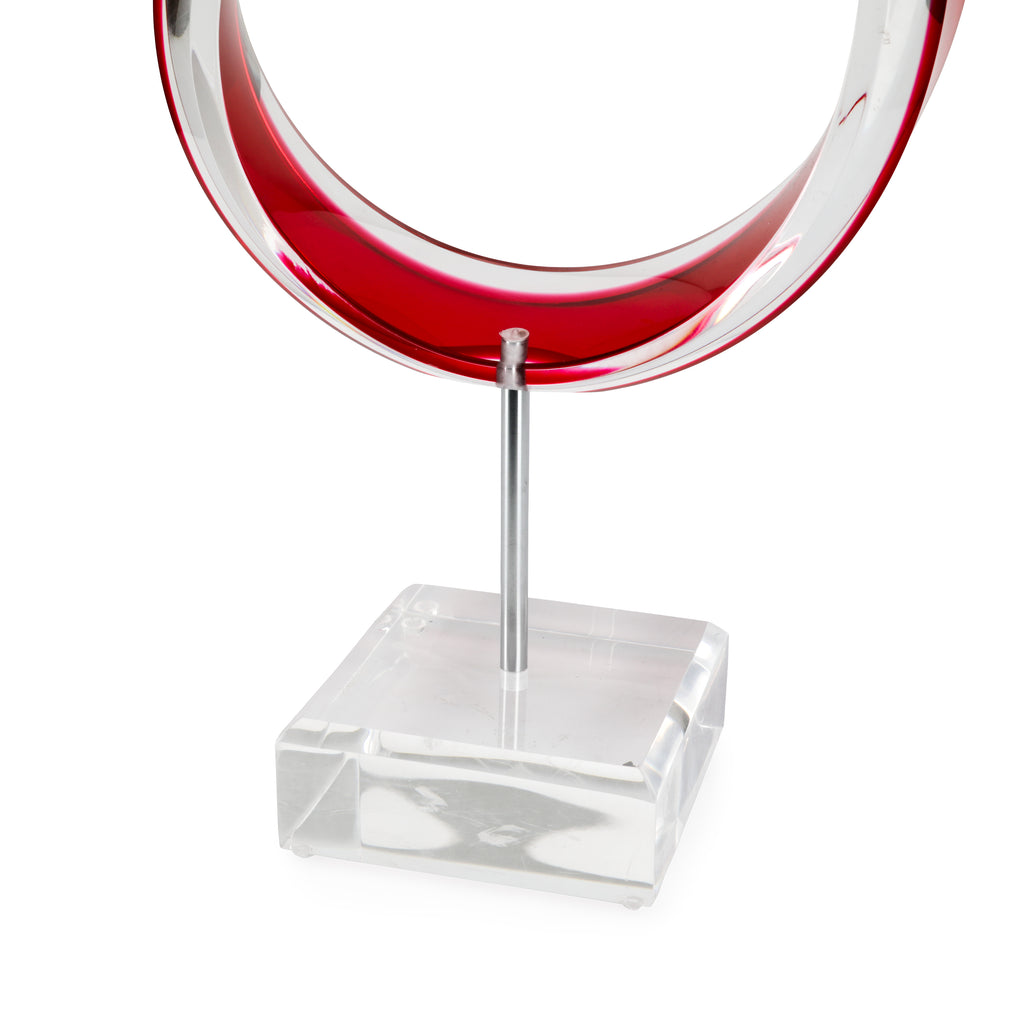 Ruby Red Acrylic Table Sculpture (A+D)