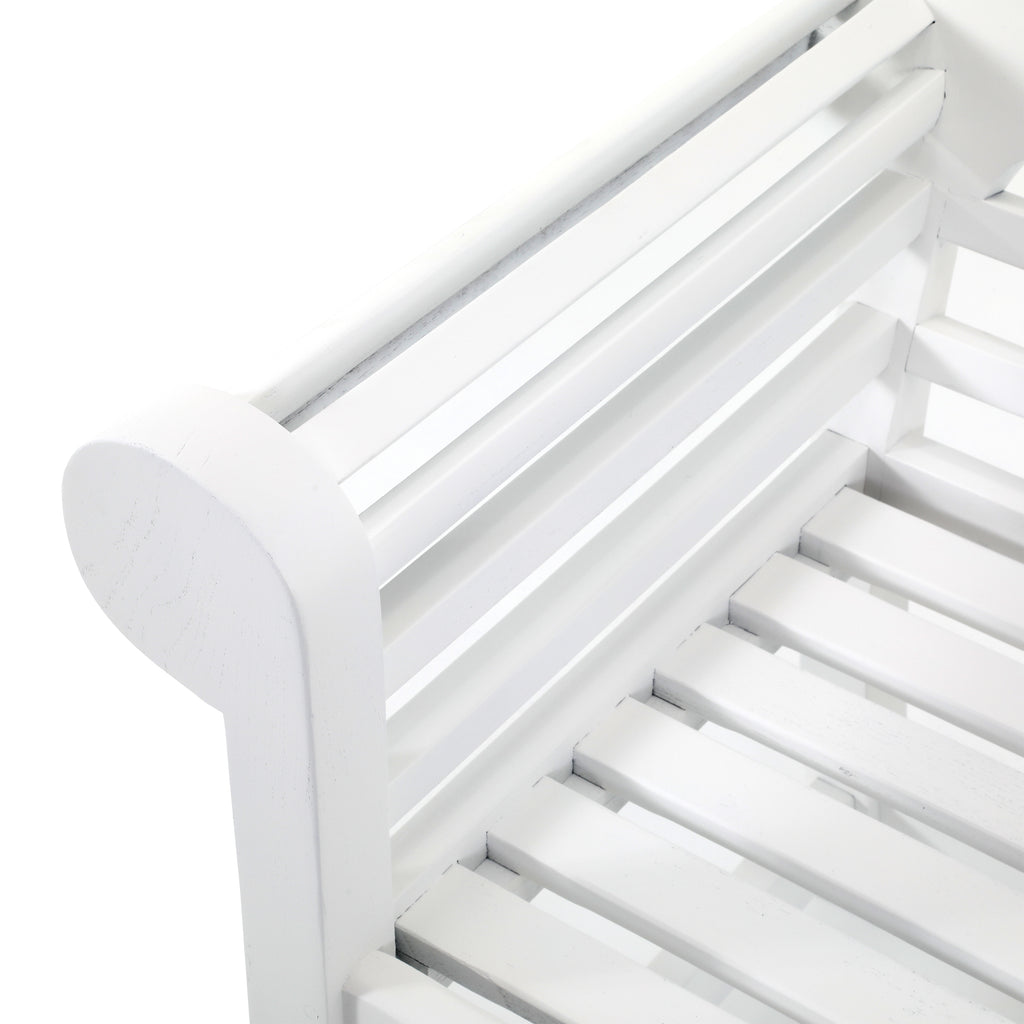 White Outdoor Slatted Wood Armchair