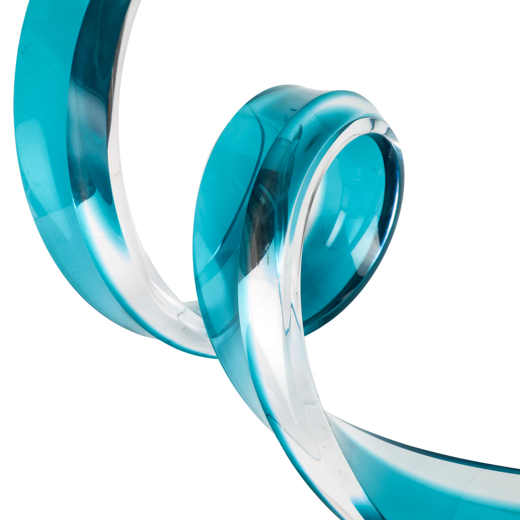 Turquoise / Blue Lucite Swirl Sculpture (A+D)