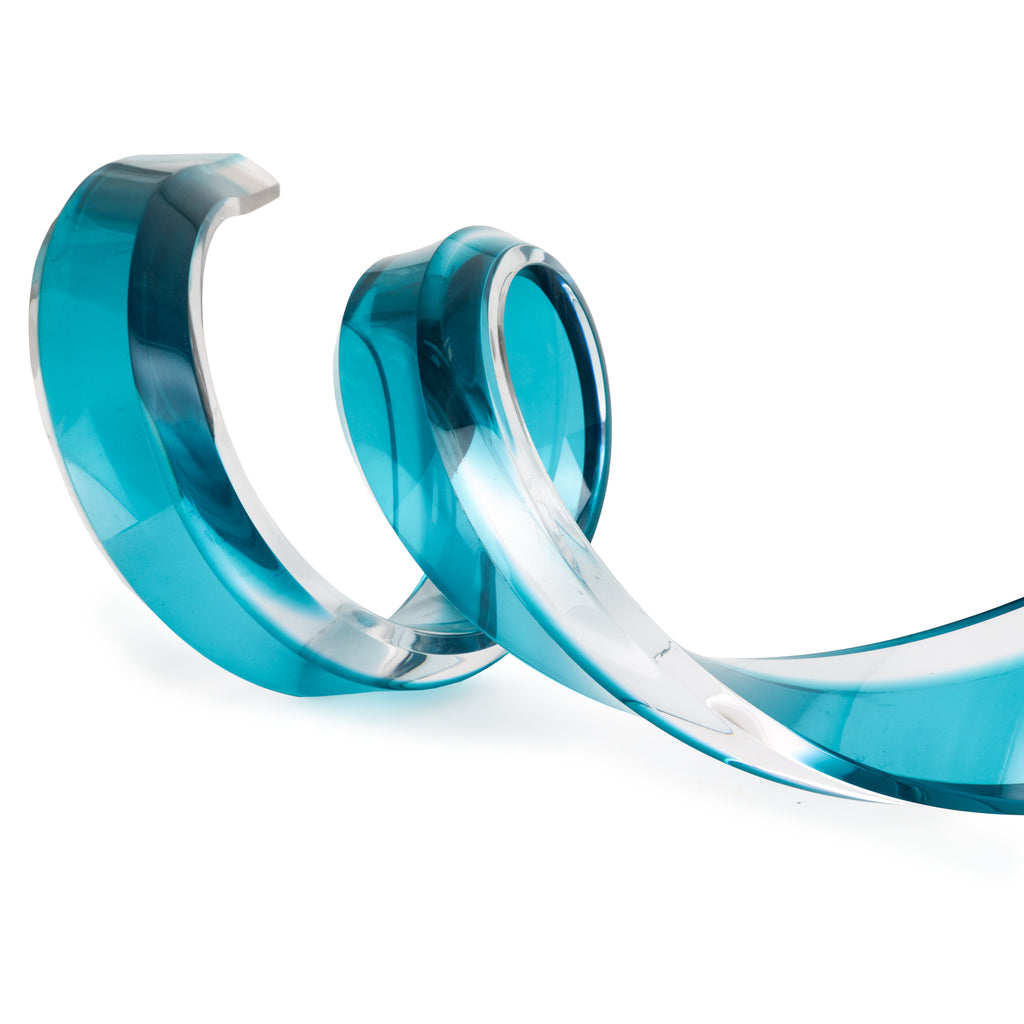 Turquoise / Blue Lucite Swirl Sculpture (A+D)
