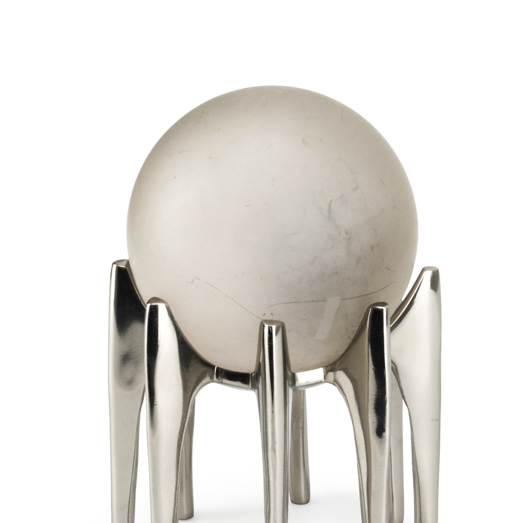 Frosted Glass Ball on Chrome Stand (A+D)