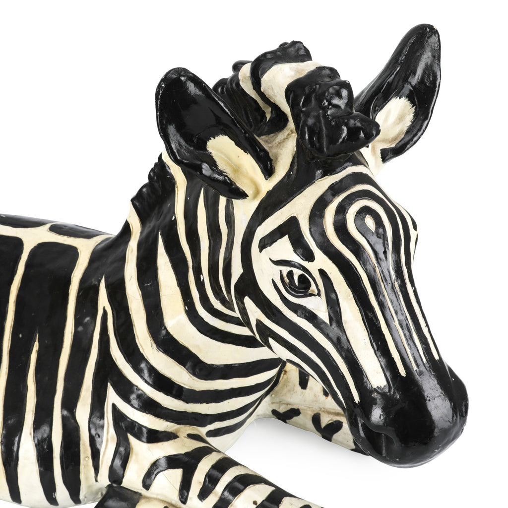 Painted Zebra Statue
