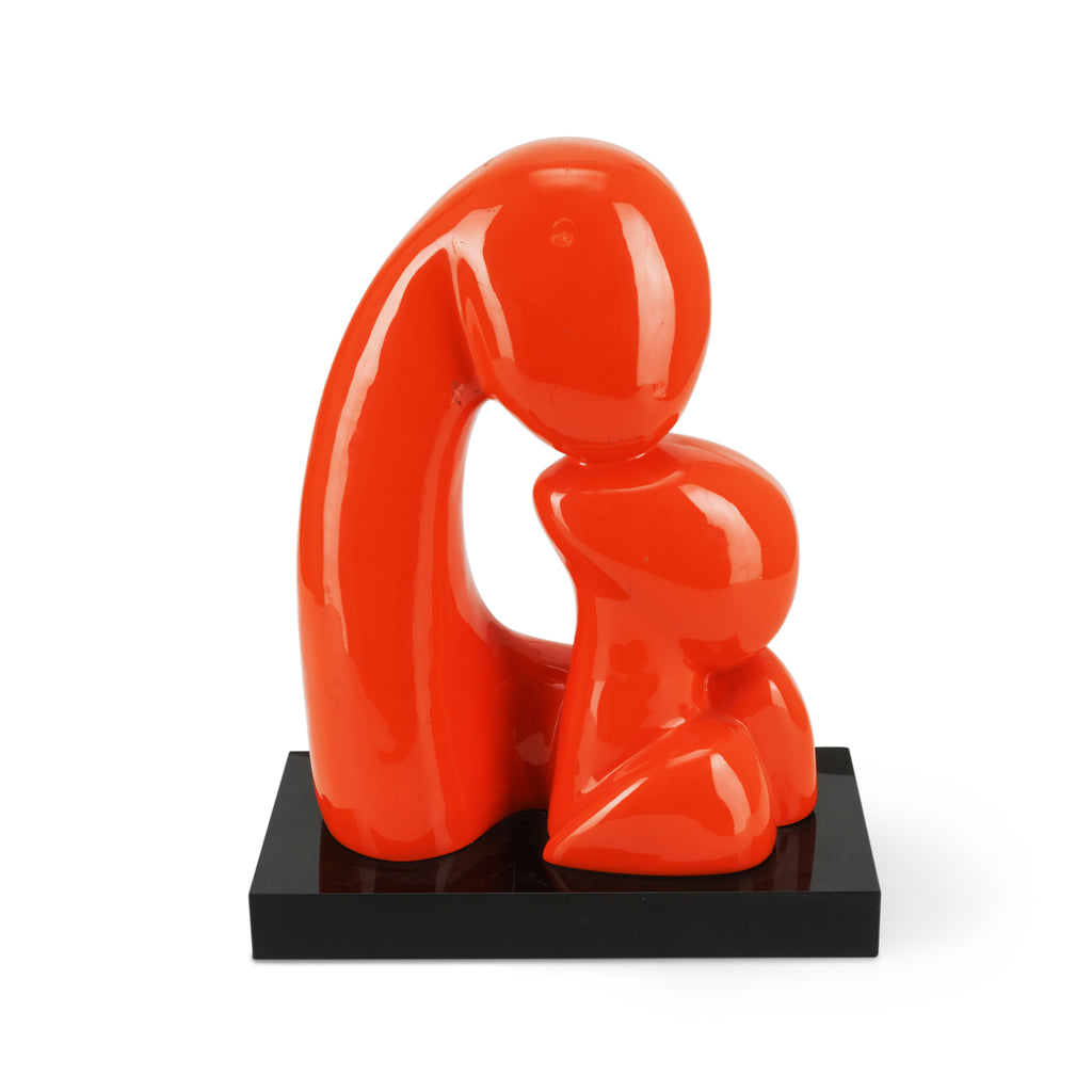 Orange Abstract Kiss Sculpture