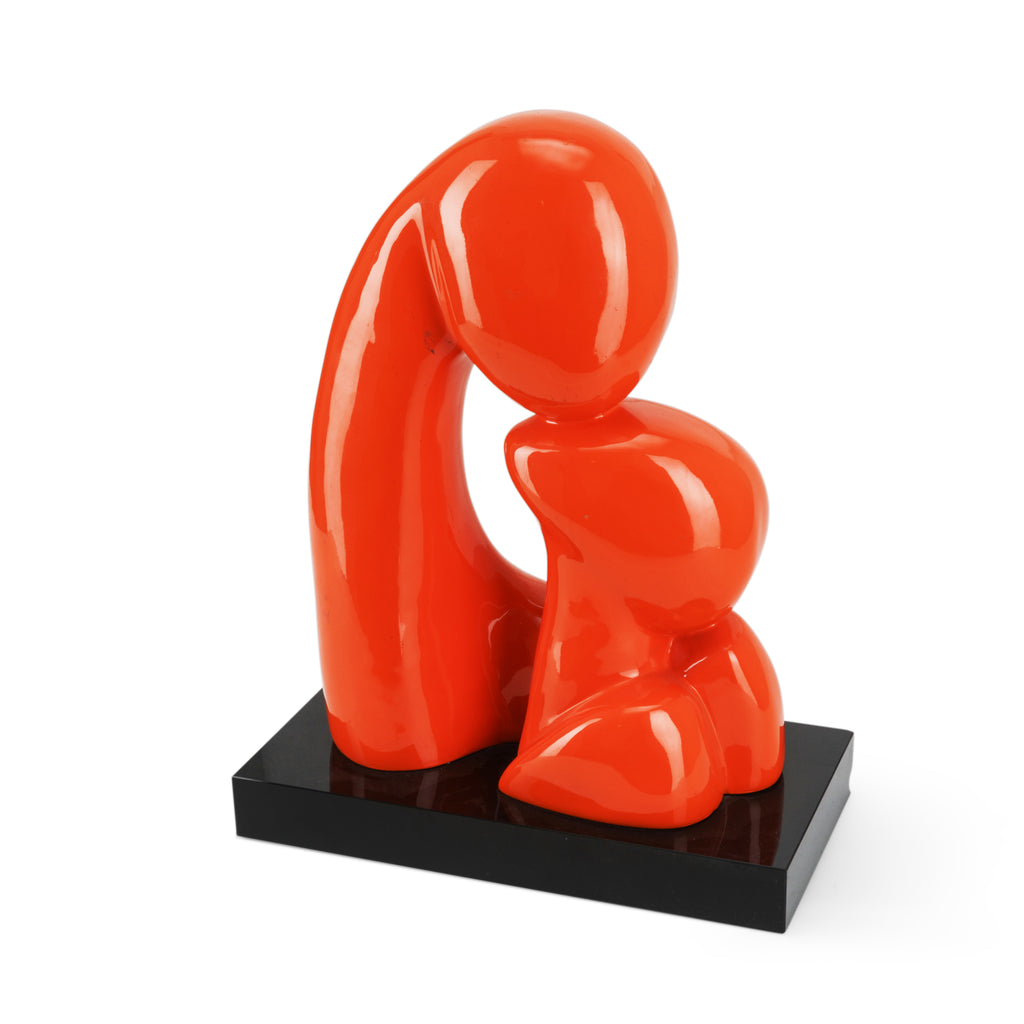 Orange Abstract Kiss Sculpture