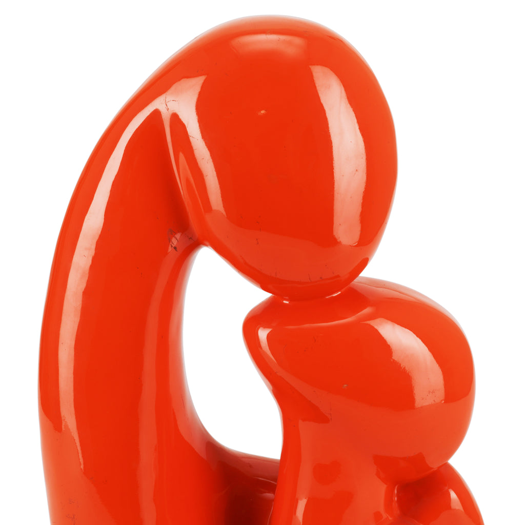 Orange Abstract Kiss Sculpture