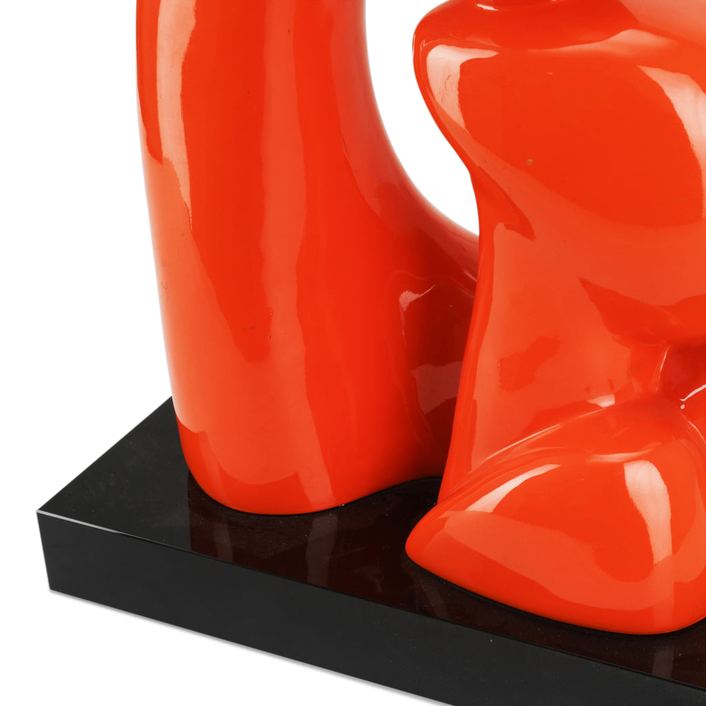 Orange Abstract Kiss Sculpture