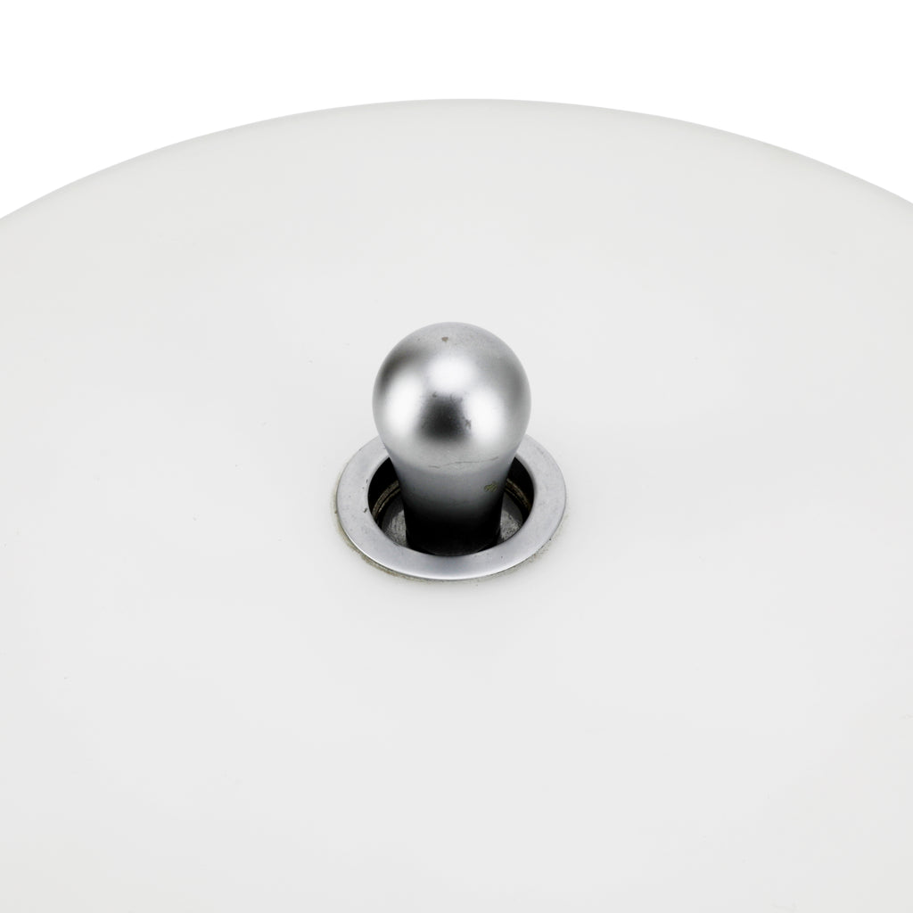 White / Chrome Round Table Lamp
