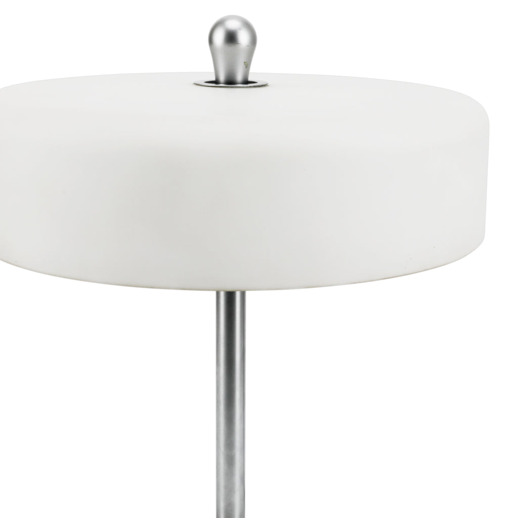 White / Chrome Round Table Lamp