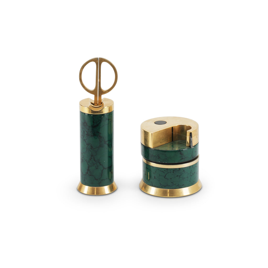 Green / Brass Office Set
