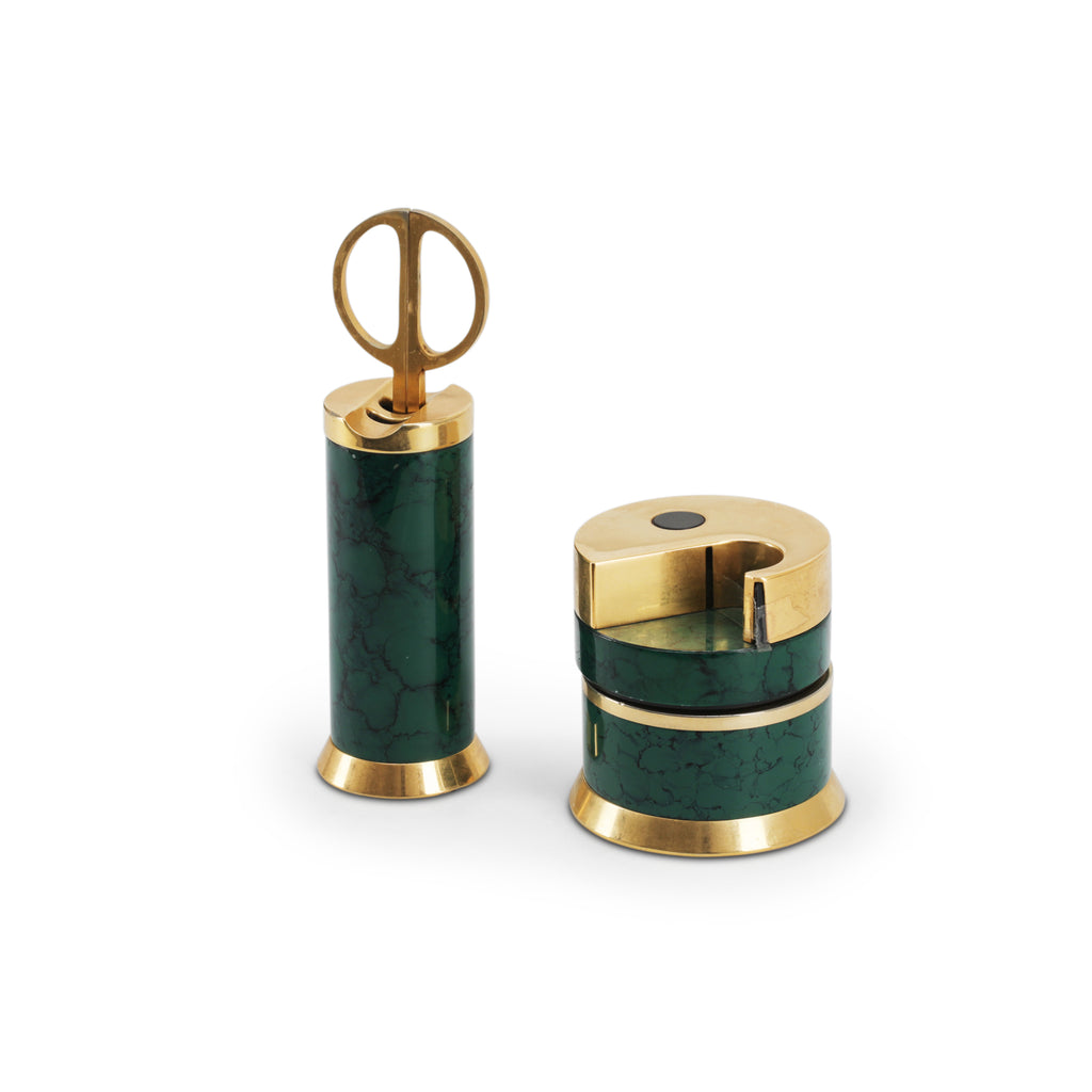Green / Brass Office Set