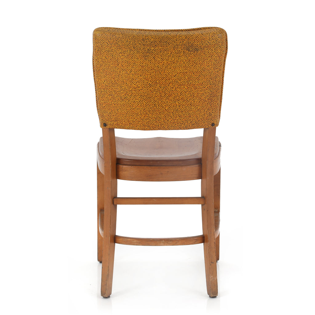 Plaid Vinyl & Wood Dining Chairs