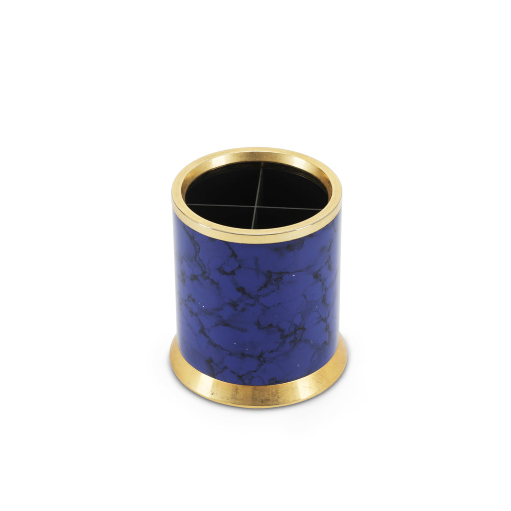 Blue / Brass Pen Holder