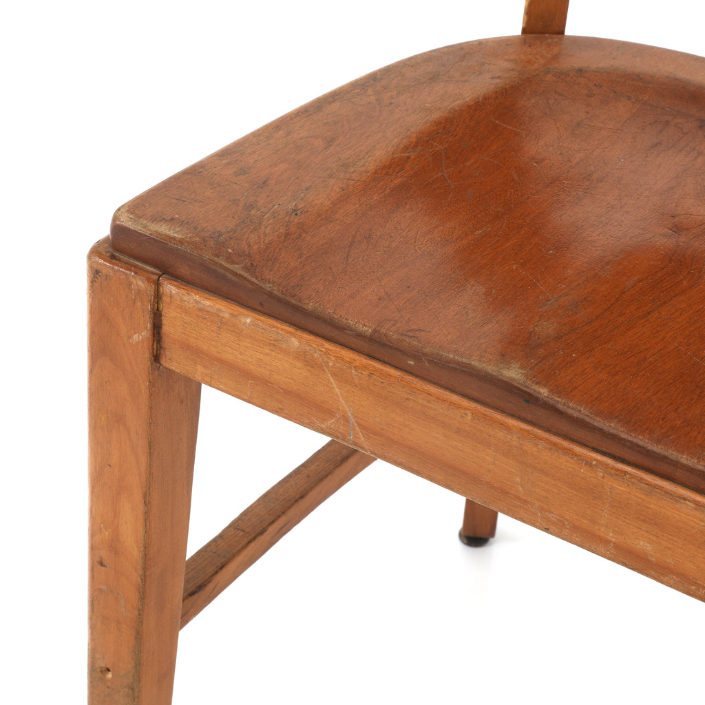 Plaid Vinyl & Wood Dining Chairs