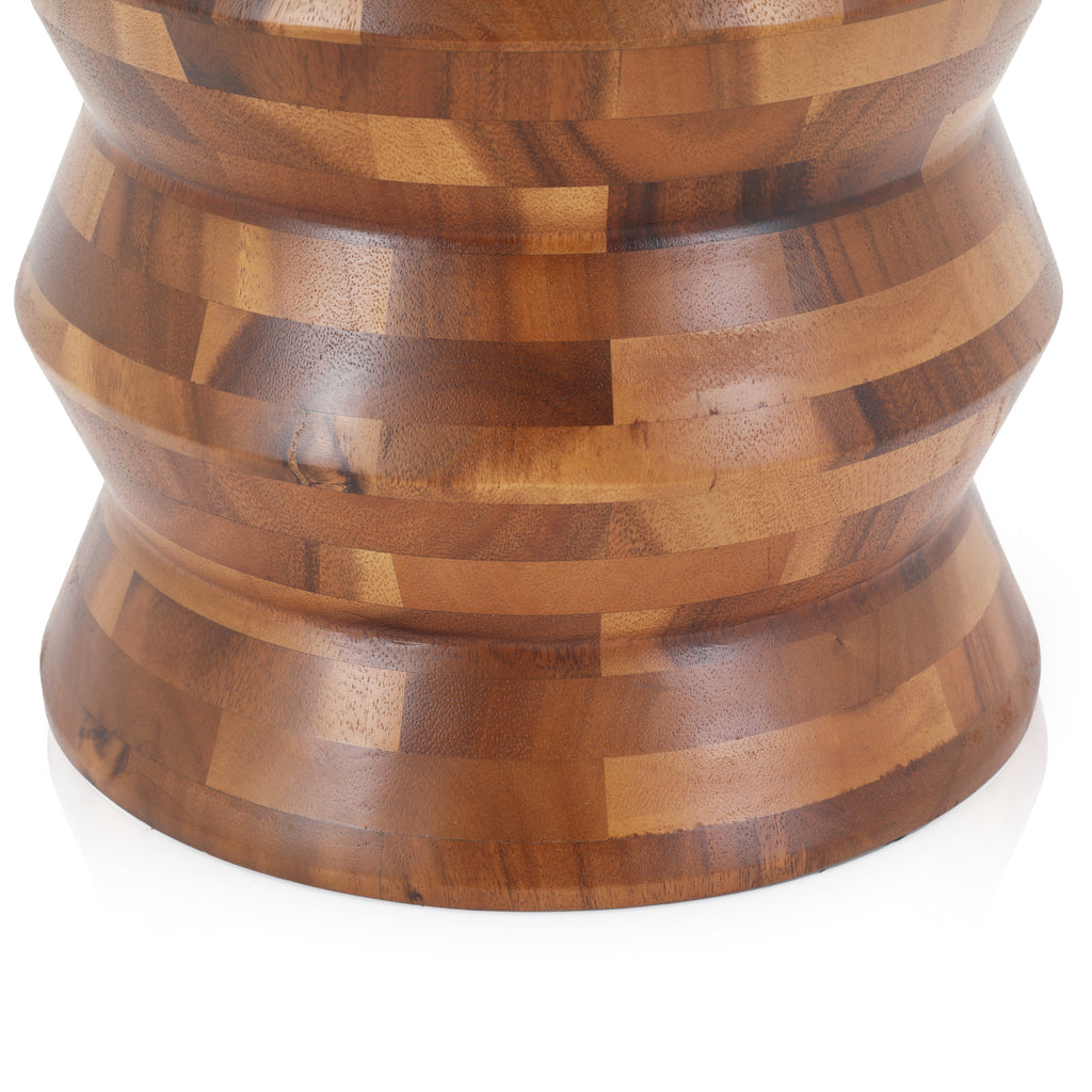 Zig Zag Drum Wood Pedestal / Side Table
