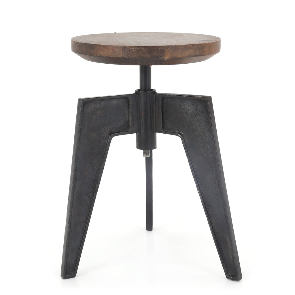 Wood & Metal Adjustable Work Stool