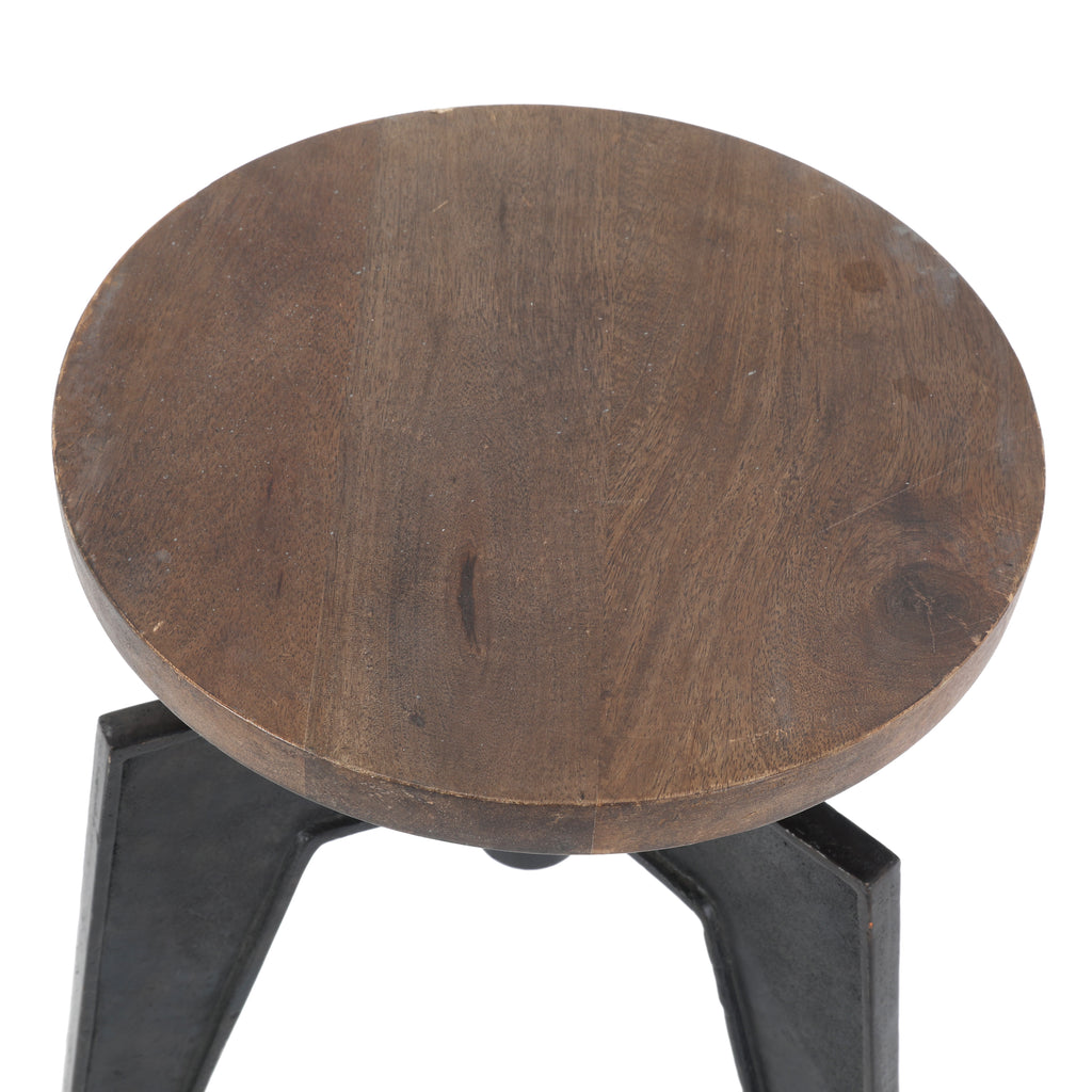 Wood & Metal Adjustable Work Stool