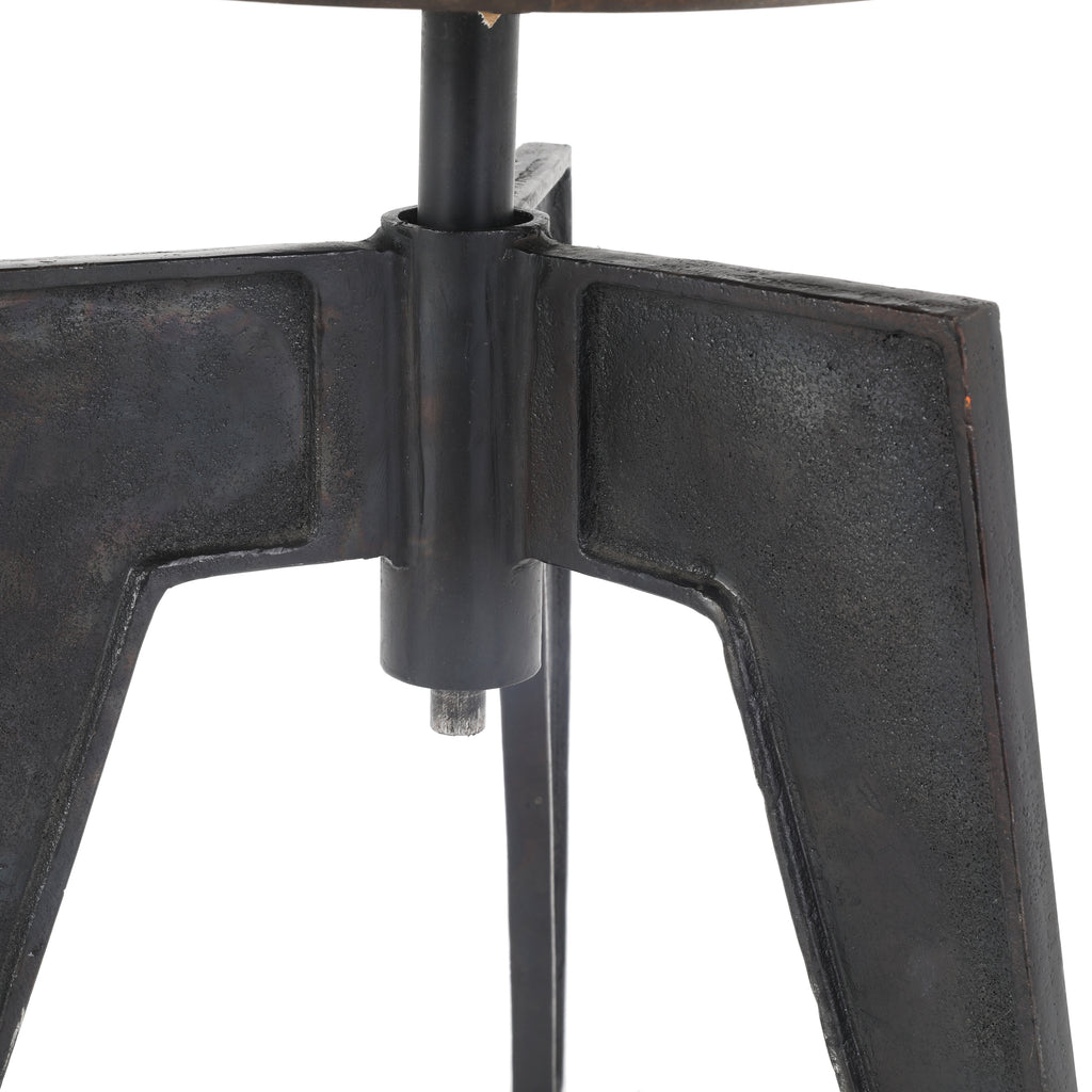 Wood & Metal Adjustable Work Stool