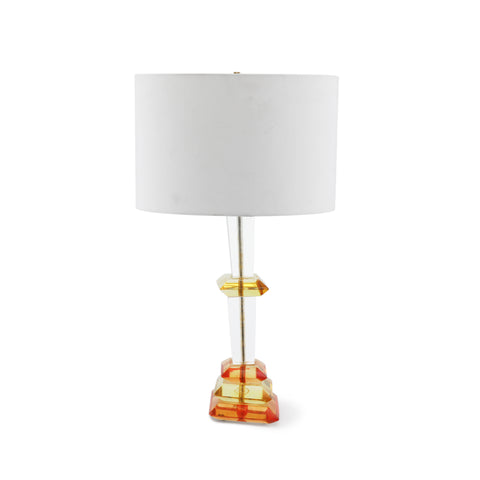Yellow / Orange Lucite Table Lamp