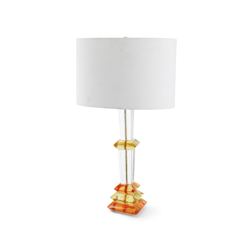 Yellow / Orange Lucite Table Lamp