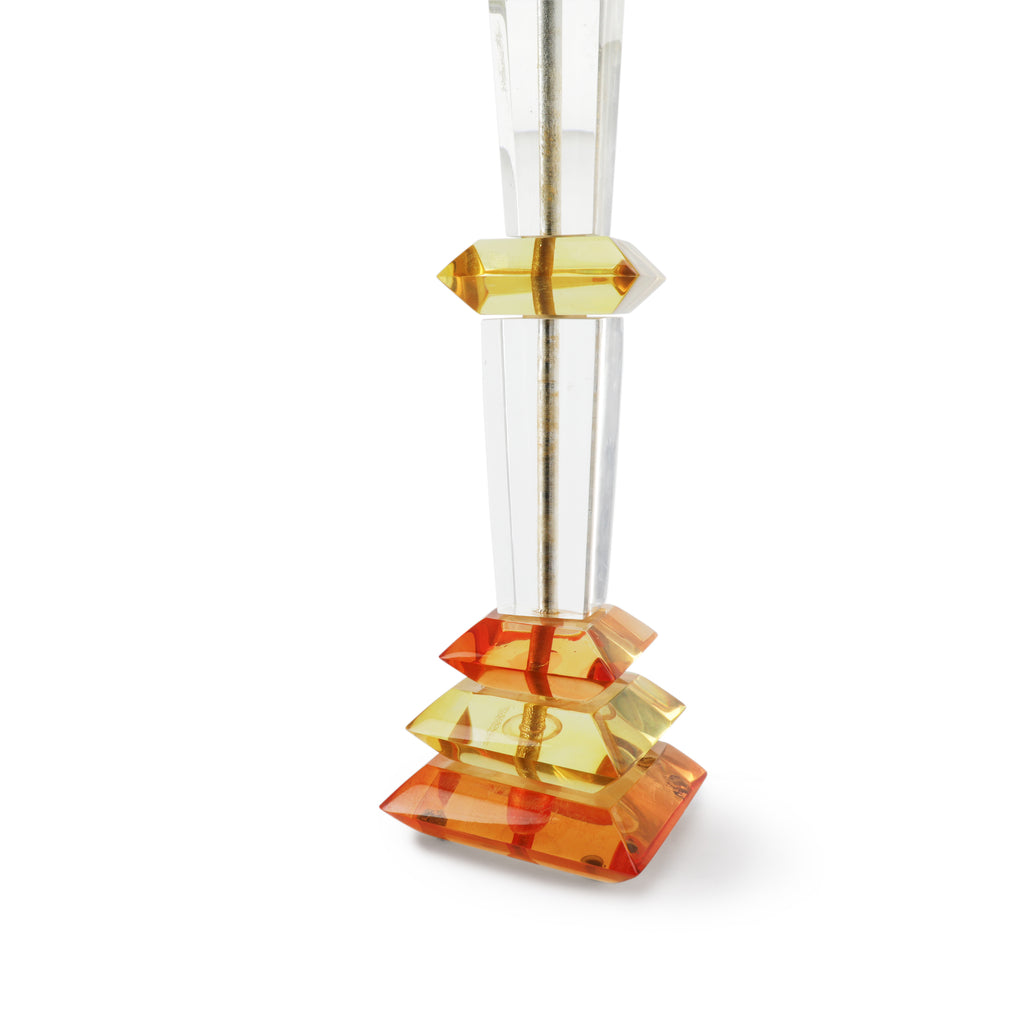 Yellow / Orange Lucite Table Lamp