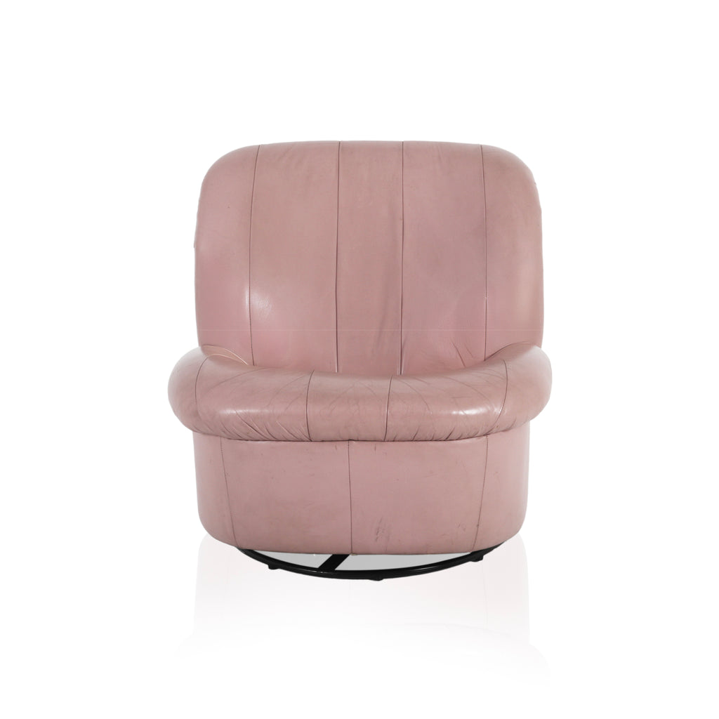 Dusty Pink Leather Lounge Chair