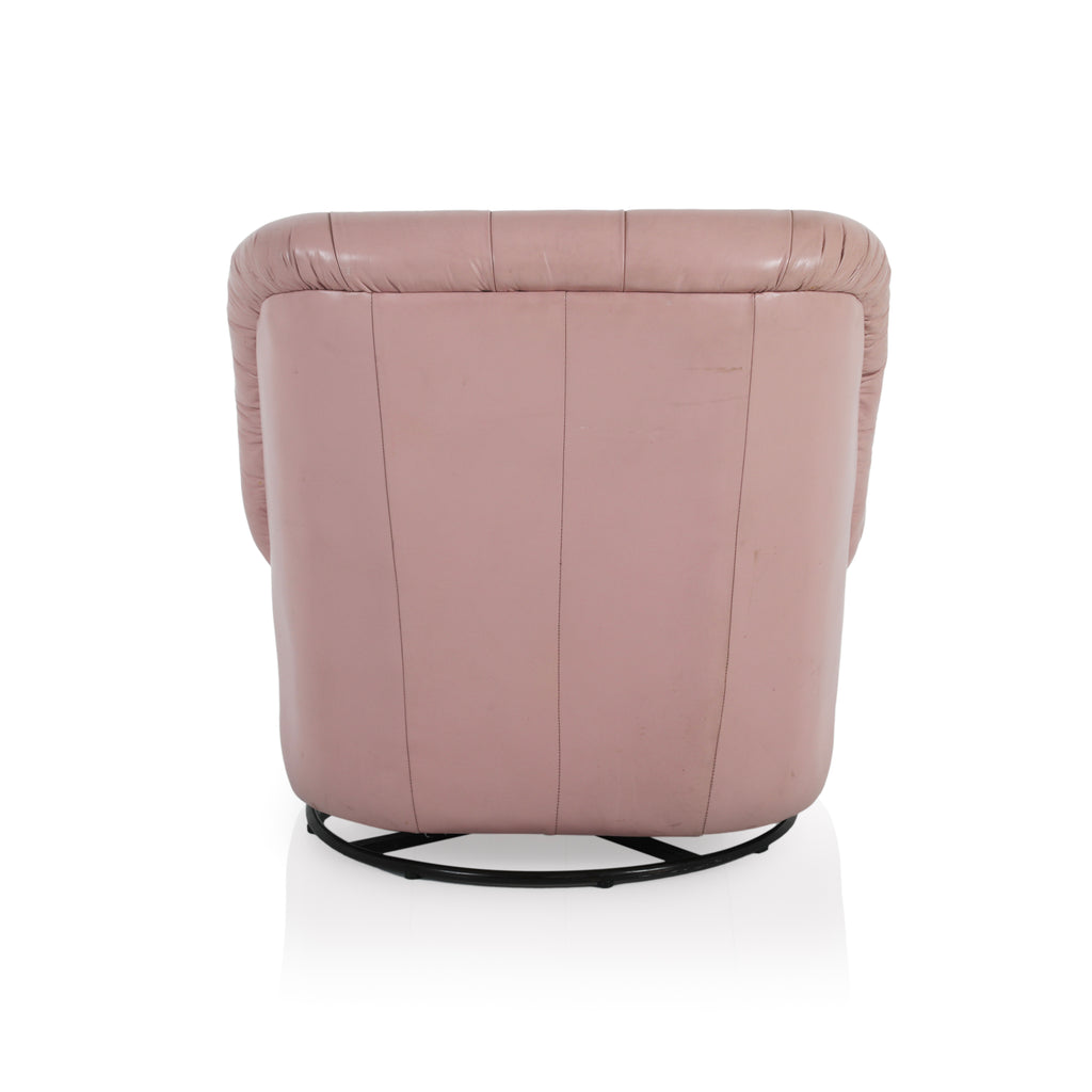 Dusty Pink Leather Lounge Chair