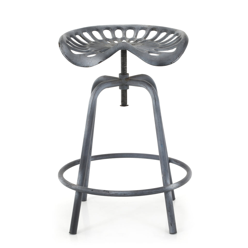 Grey Metal Adjustable Work Stool