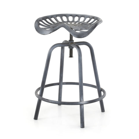 Grey Metal Adjustable Work Stool