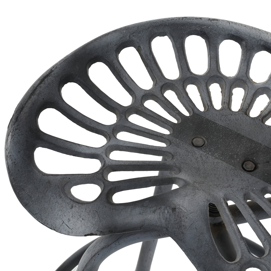 Grey Metal Adjustable Work Stool