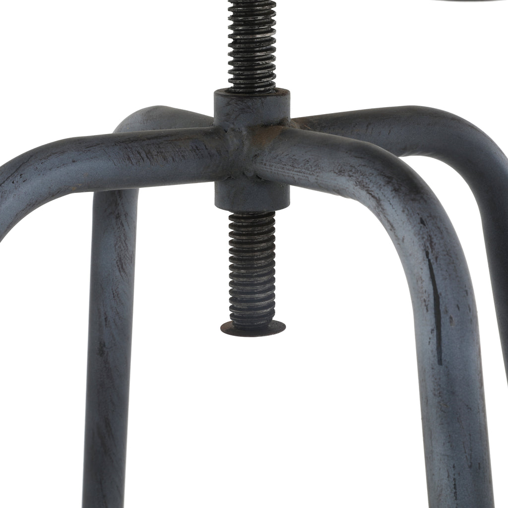 Grey Metal Adjustable Work Stool