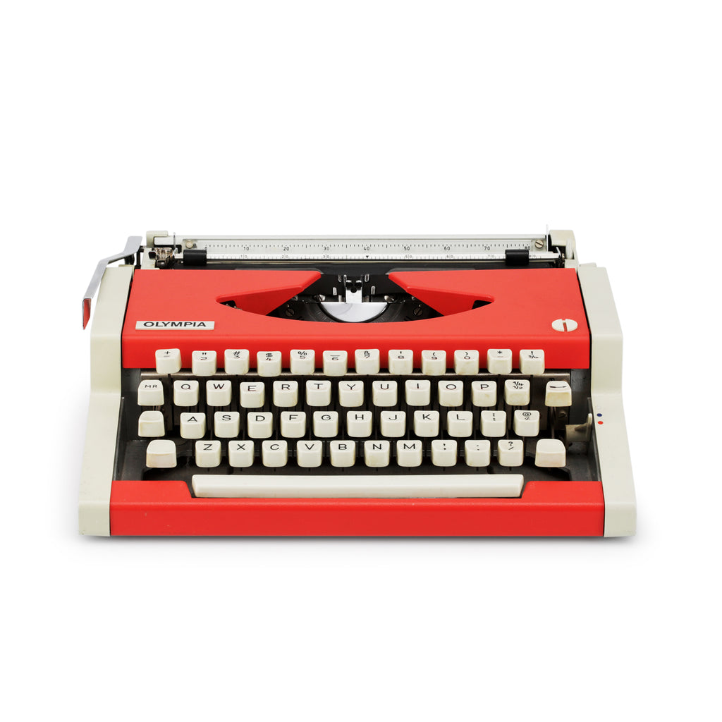 Red & White Olympia Typewriter