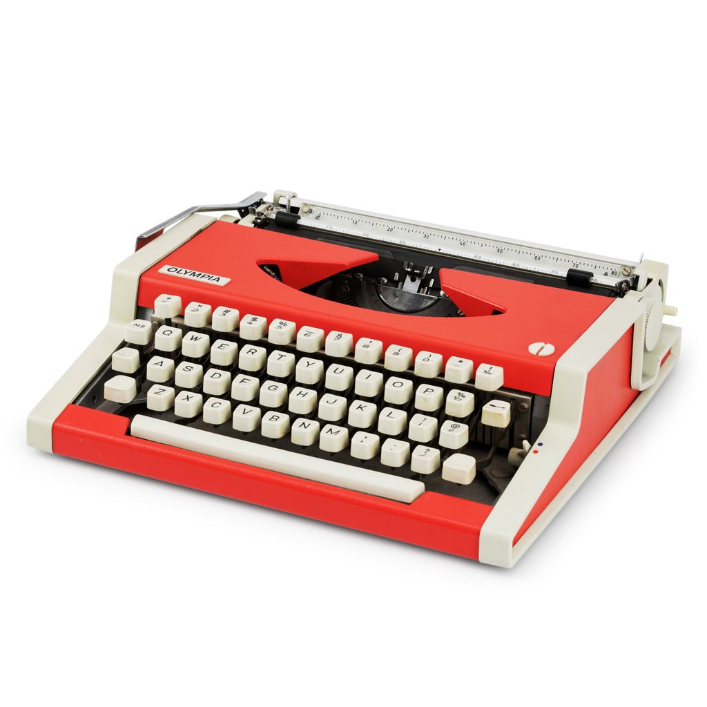 Red & White Olympia Typewriter
