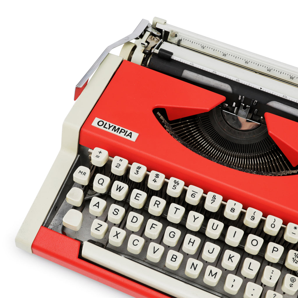 Red & White Olympia Typewriter