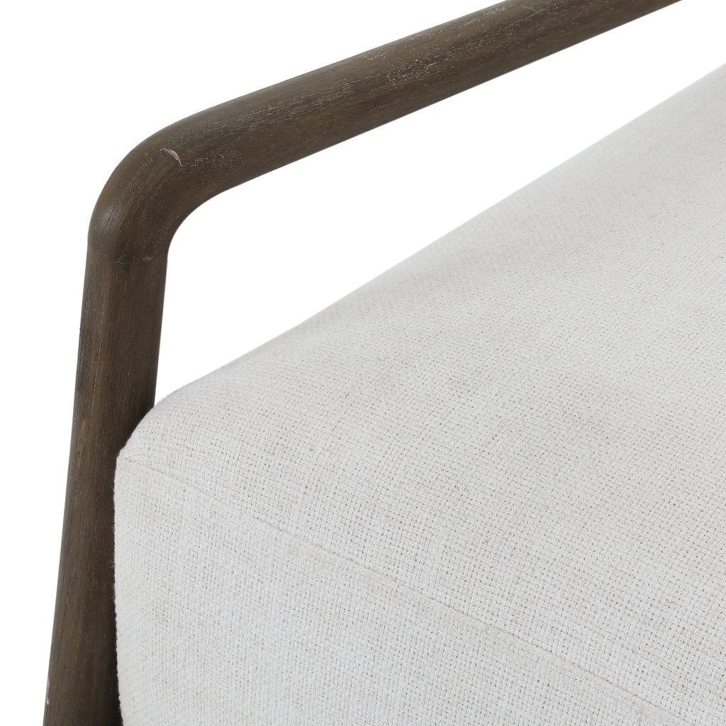 White Arm Chair w/ Dark Wood Frame